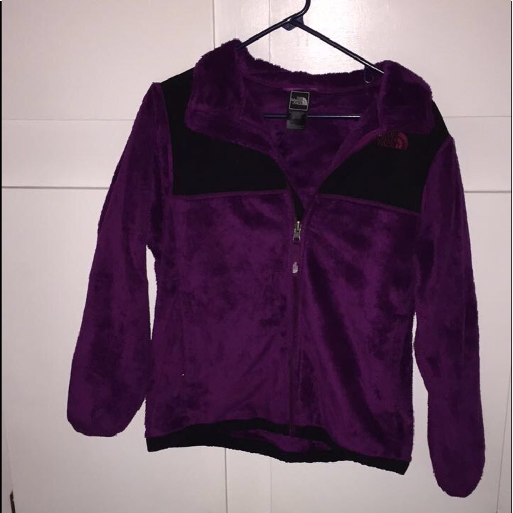 Purple and black north face